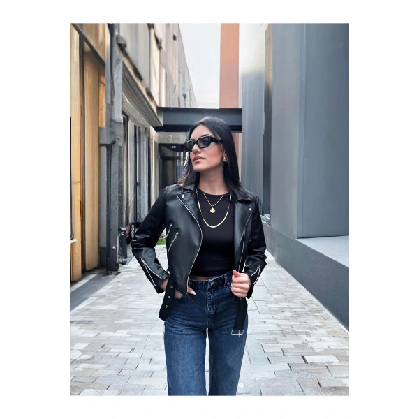 Kadın Deri Ceket Dikişsiz