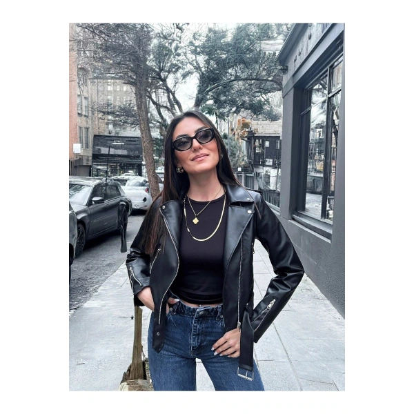 Kadın Deri Ceket Dikişsiz