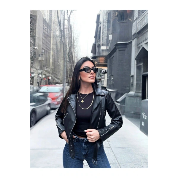 Kadın Deri Ceket Dikişsiz