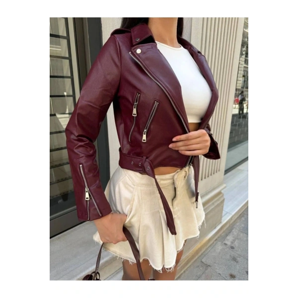 Kadın Deri Ceket Dikişsiz