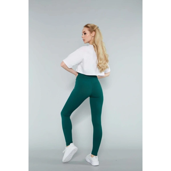 Zümrüt Fitilli Tayt Dikişsiz Toparlayıcı Yüksek Bel