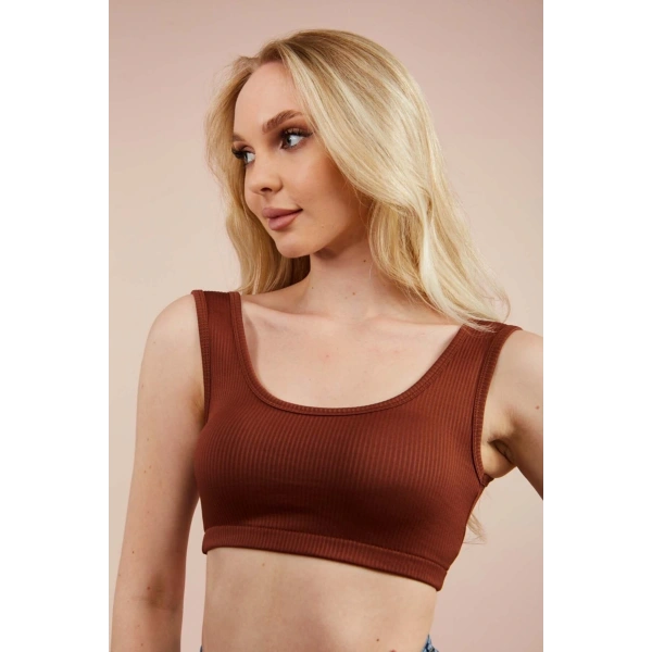 Kadın Kahvee Seamless Atlet