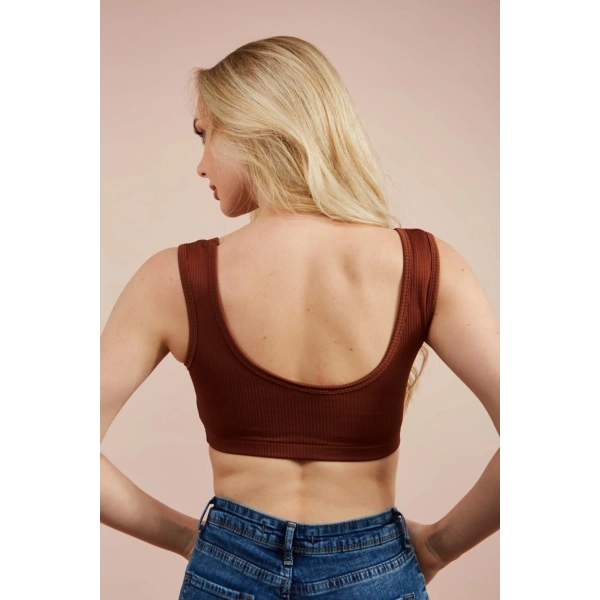 Kadın Kahvee Seamless Atlet