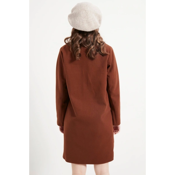 Kadın Çikolata Kaşe Kaban