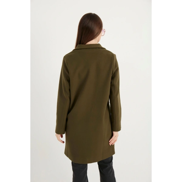 Kadın Haki Kaşe Kaban