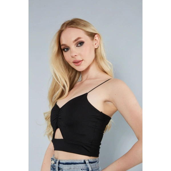 Kadın Göğüs Detaylı Ip Askılı Büstiyer