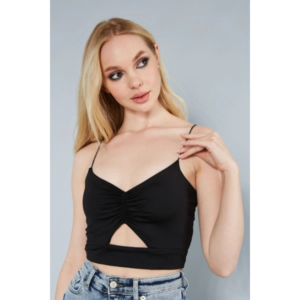 Kadın Göğüs Detaylı Ip Askılı Büstiyer