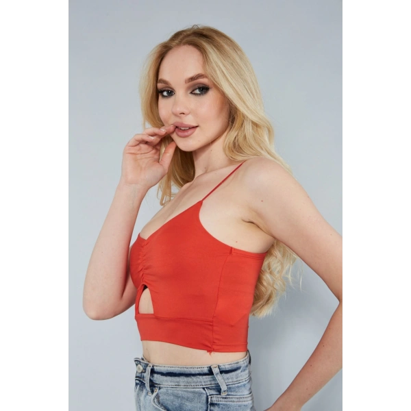 Kadın Göğüs Detaylı Ip Askılı Büstiyer