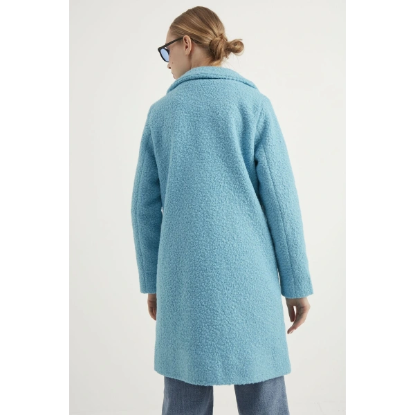 Kadın Bebe Mavi Buklet Kaban