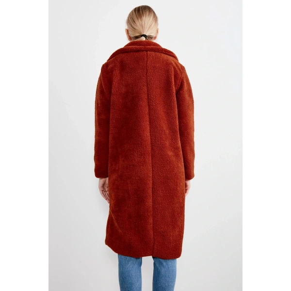 Kadın Uzun Peluş Kaban