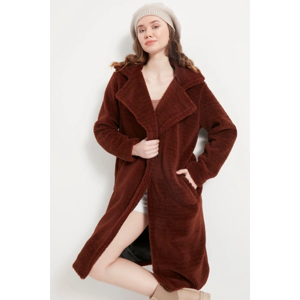 Kadın Uzun Peluş Kaban