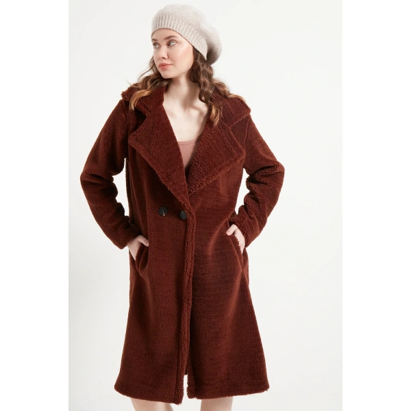 Kadın Uzun Peluş Kaban