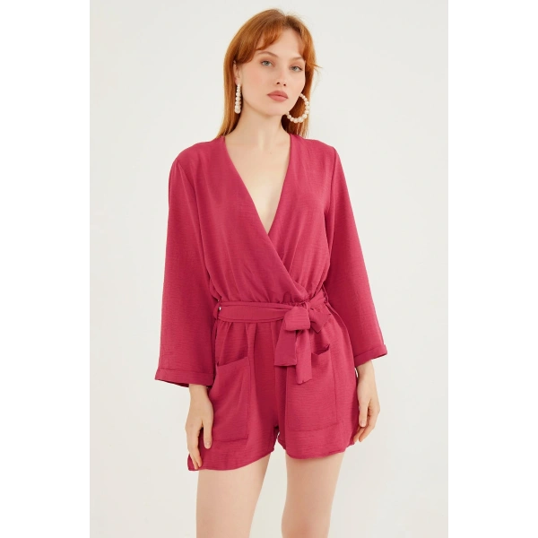 Kuşaklı Şort Tulum Elbise