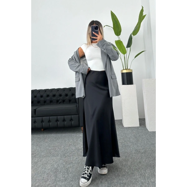 Kadın Kaliteli İthal Kumaş Saten Etek