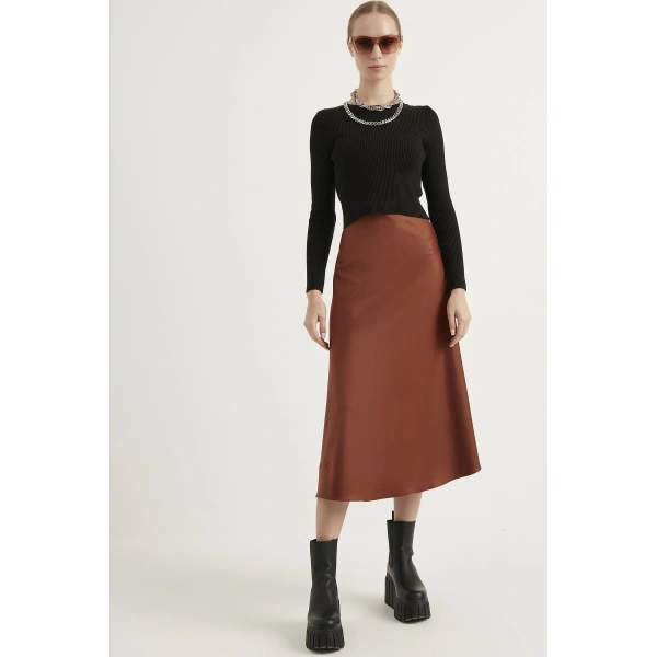 Kadın Deri Mevlana Taba Etek