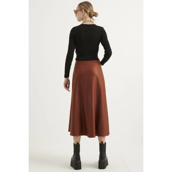 Kadın Deri Mevlana Taba Etek