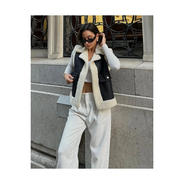 Kadın Siyah Kot Yelek