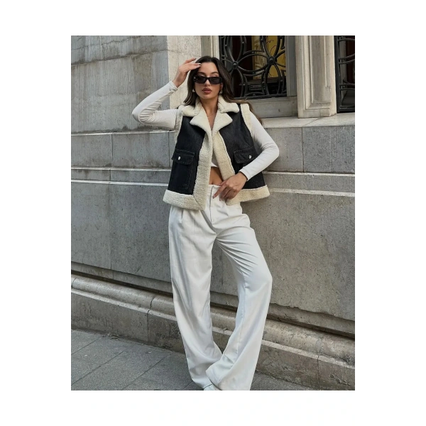 Kadın Siyah Kot Yelek