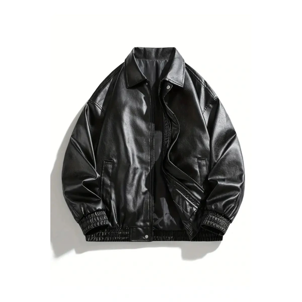 kadın oversize unisex bomber deri ceket mont