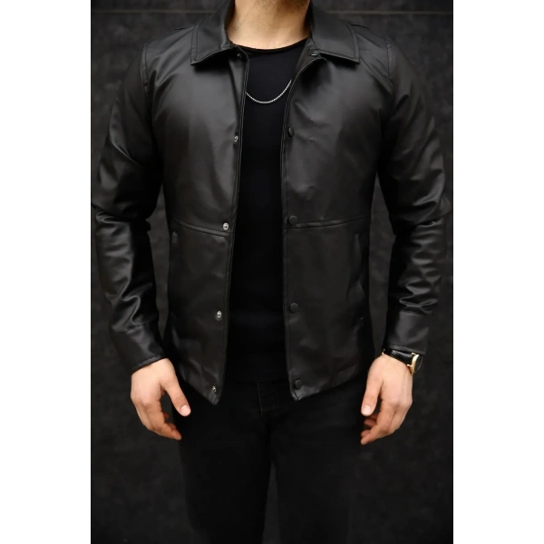 Erkek Siyah Deri Ceket