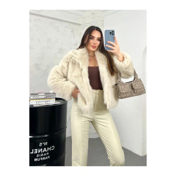 Taş Rengi İçi Astarlı Premium Kürk