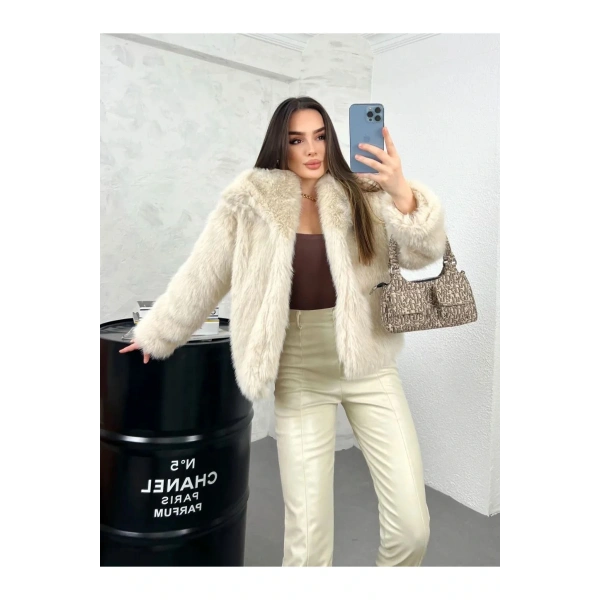 Taş Rengi İçi Astarlı Premium Kürk