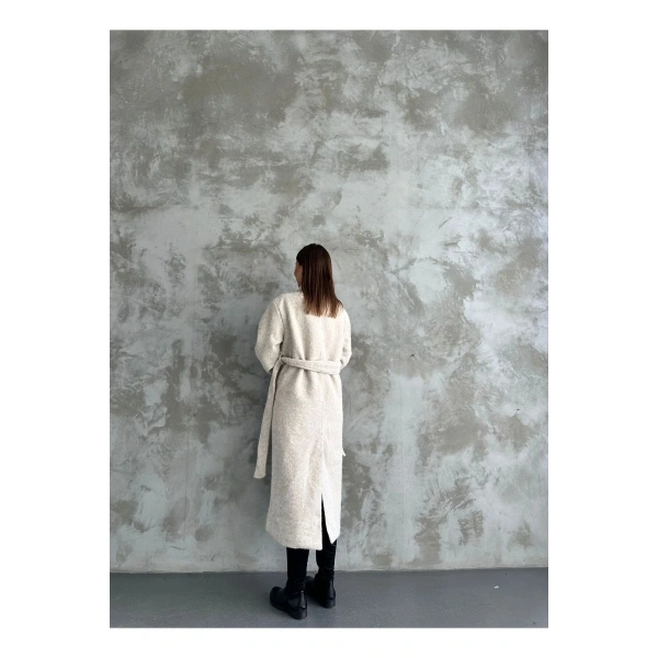 YÜN SAÇAKLI KAŞE KUMAŞ PİNTEREST KUŞAKLI KABAN