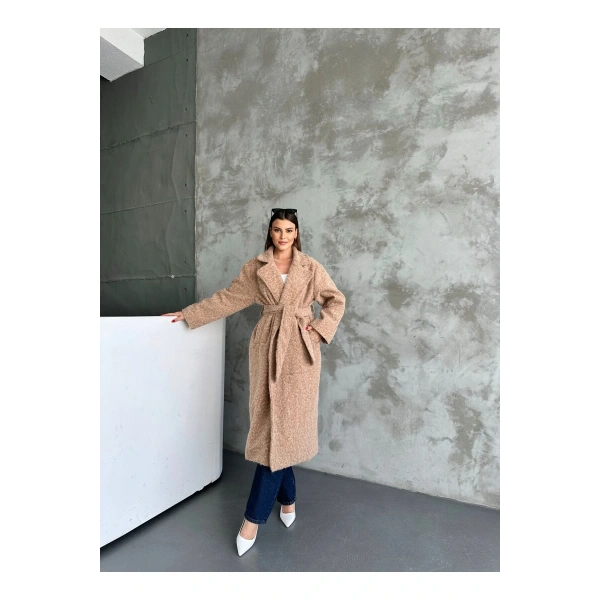 YÜN SAÇAKLI KAŞE KUMAŞ PİNTEREST KUŞAKLI KABAN