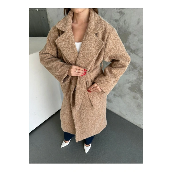 YÜN SAÇAKLI KAŞE KUMAŞ PİNTEREST KUŞAKLI KABAN