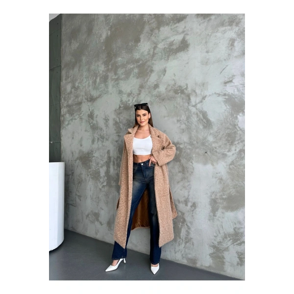 YÜN SAÇAKLI KAŞE KUMAŞ PİNTEREST KUŞAKLI KABAN