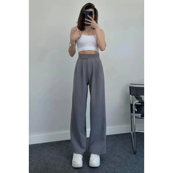 Line Kadın Likralı Cırt Kapama Gıri Palazzo Pantolon