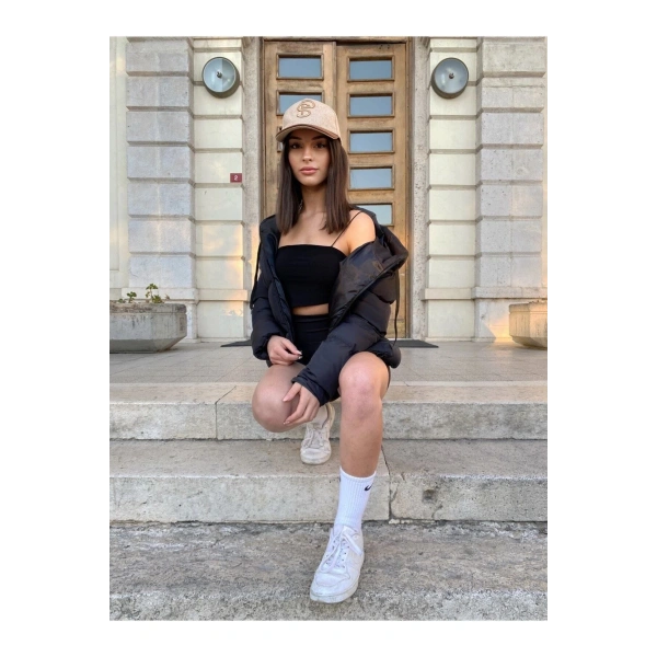 Kadın Kapüşonlu Şişme Mont