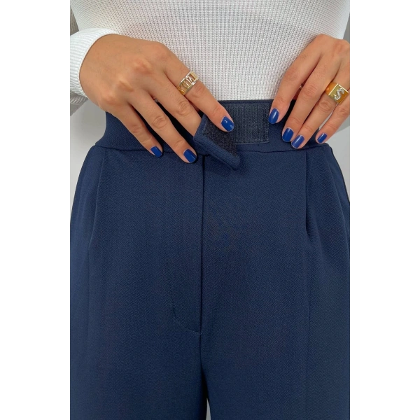 Kadın Likralı Cırt Kapama Palazzo Pantolon LQ34