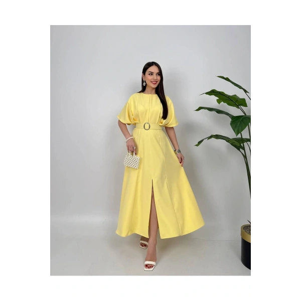 Sarı Kemerli Elbise