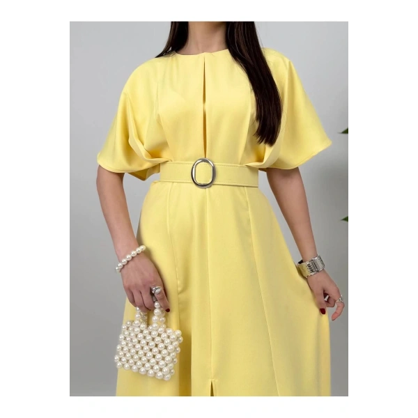 Sarı Kemerli Elbise