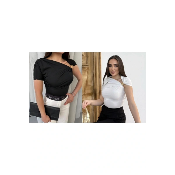 Kadın 2li Drapeli Bluz