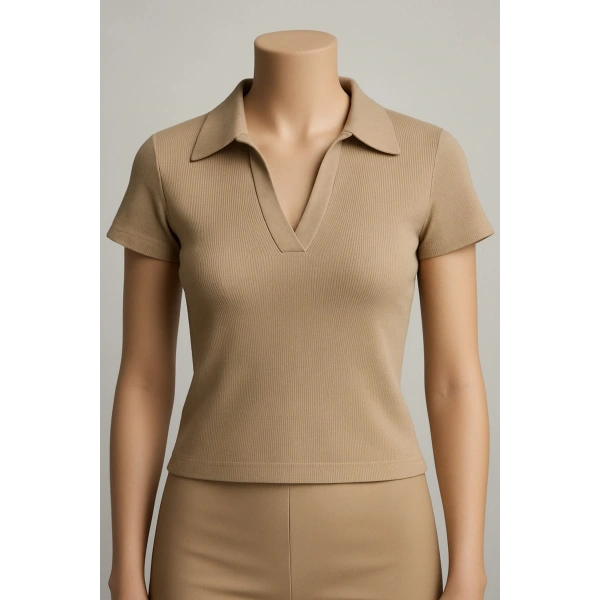 Kadın V Yaka Kaşkorse Bluz