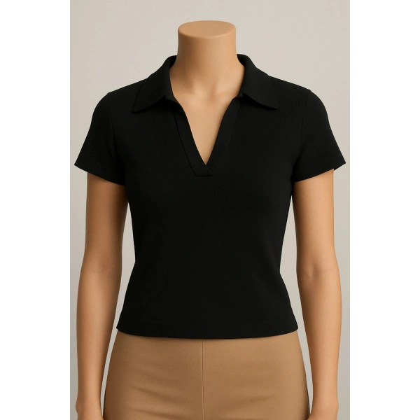 Kadın V Yaka Kaşkorse Bluz