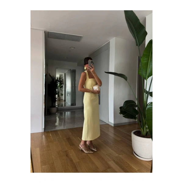 Boyundan Askılı Maxi Kalem Elbise