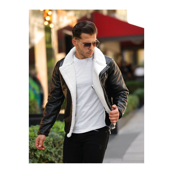 Erkek Kürklü Deri Ceket