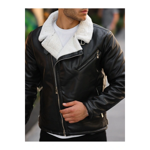 Erkek Kürklü Deri Ceket