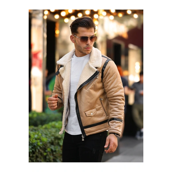 Erkek Kürklü Deri Ceket
