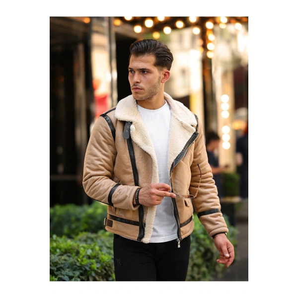 Erkek Kürklü Deri Ceket