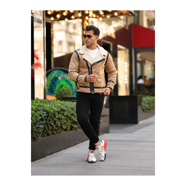 Erkek Kürklü Deri Ceket