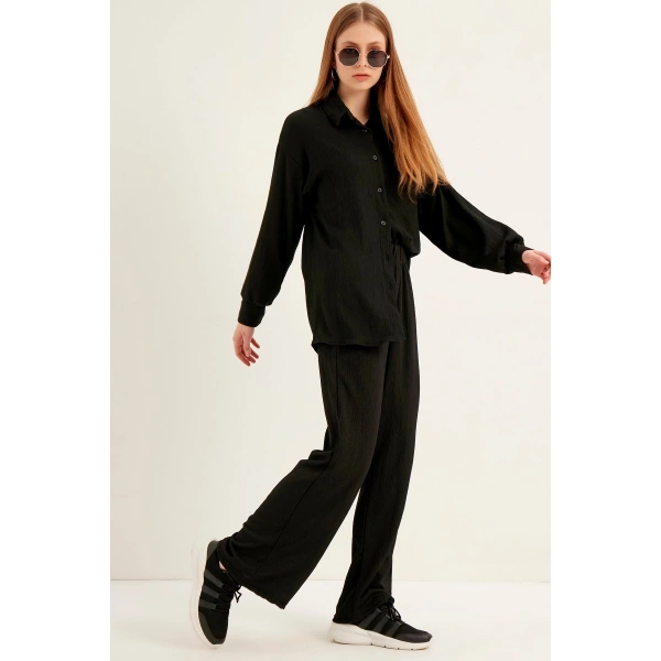 Kadın Siyah Örmee Ikili Takım