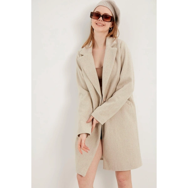 Kadın Taş Kaşe Kaban