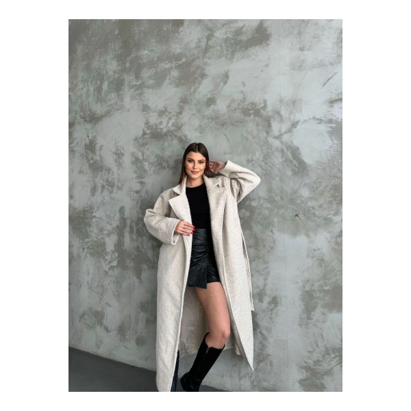 YÜN SAÇAKLI KAŞE KUMAŞ PİNTEREST KUŞAKLI KABAN