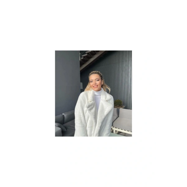 Peluş Ceket Yaka Peluş Kaban