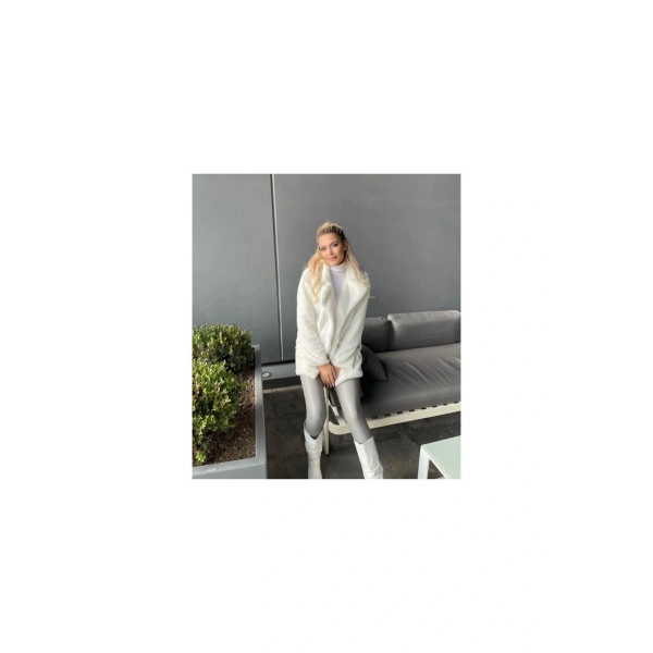 Peluş Ceket Yaka Peluş Kaban