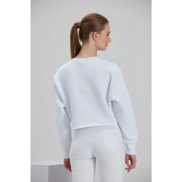 Kadın Beyaz Baskılı Sweatshirt